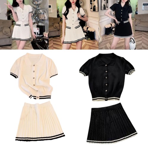Damen plissee rock set outfits - damen,