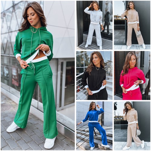 Damen set kapuzenpullover lang - damen-set,