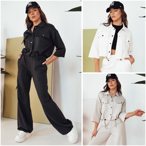 Damen set zweiteiler hemdjacke - set,
